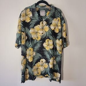 Tommy Bahama Mens 100% Silk XXL Short Sleeve Hawaiian Floral Button‎ Up GUC
